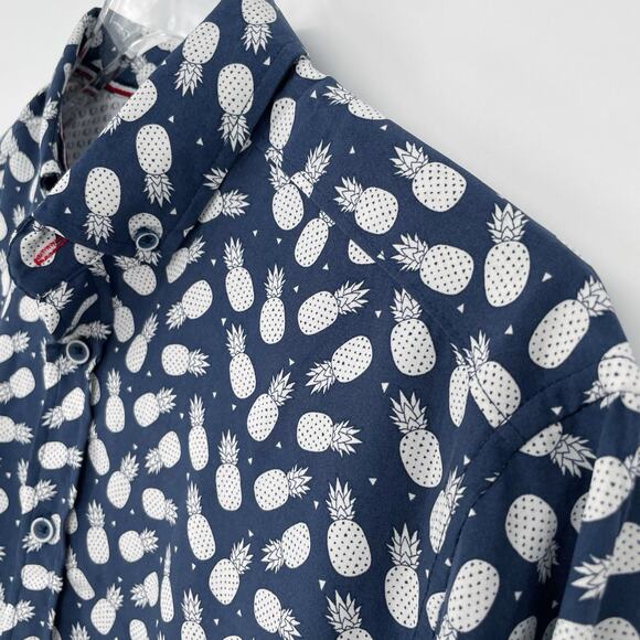 International Report 4 Way Stretch Shirt Men's Medium All Over Print Pineapple - Picture 3 of 7